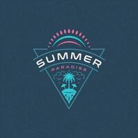 Summer holidays label or badge typography slogan design vector