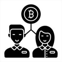 Bitcoin Trading Glyph Icon vector