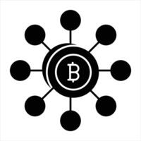 Bitcoin Networking Glyph Icon vector