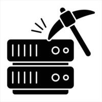 Data Mining Glyph Icon vector