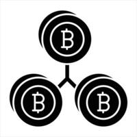 Bitcoin Network Glyph Icon vector