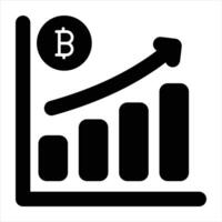 Bitcoin Growth Glyph Icon vector