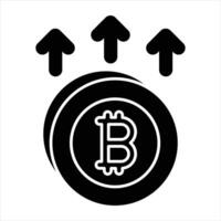 Bitcoin Up Glyph Icon vector