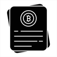 bitcoin archivo glifo icono vector