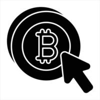 Click Bitcoin Glyph Icon vector