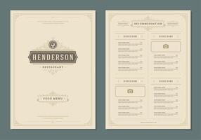 Restaurant menu design and label brochure template. vector