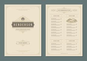 Restaurant menu design and label brochure template. vector