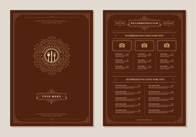 Restaurant menu design and label brochure template. vector