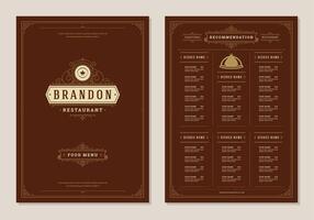 Restaurant menu design and label brochure template. vector