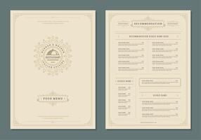 Restaurant menu design and label brochure template. vector