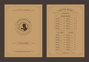 Coffee menu design brochure template Illustration vector