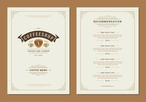 Coffee menu design brochure template Illustration vector