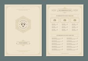 Restaurant menu design and label brochure template. vector