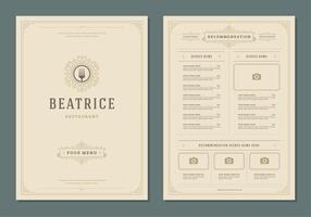 Restaurant menu design and label brochure template. vector