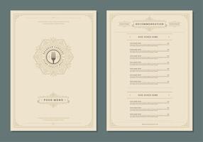 Restaurant menu design and label brochure template. vector