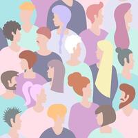 crowd of people, group of people. Illustration for printing, backgrounds, covers and packaging. Image can be used for cards, posters, stickers and textile. Isolated on white background. vector