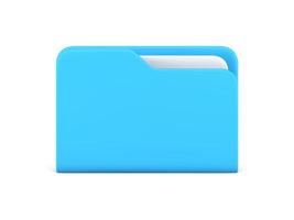 Digital documents folder blue 3d icon simple logotype electronic data information vector