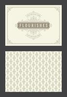 Vintage ornament greeting card calligraphic ornate swirls and vignettes frame design template vector