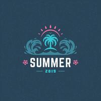 Summer holidays label or badge typography slogan design vector