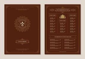 Restaurant menu design and label brochure template. vector