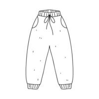 Pants doodle. Hand drawn doodle style. illustration isolated on white. Coloring page. vector