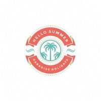 Summer holidays label or badge typography slogan design vector