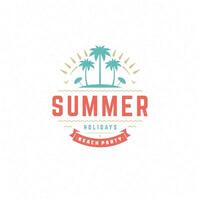 Summer holidays label or badge typography slogan design vector