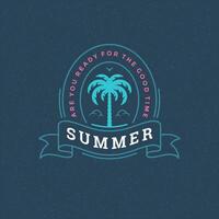 Summer holidays label or badge typography slogan design vector