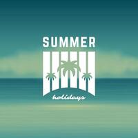 Summer holidays label or badge typography slogan design vector