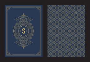 Vintage ornament greeting card calligraphic ornate swirls and vignettes frame design template vector