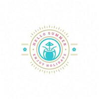 Summer holidays label or badge typography slogan design vector