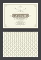 Vintage ornament greeting card calligraphic ornate swirls and vignettes frame design template vector