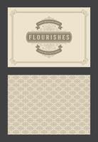 Vintage ornament greeting card calligraphic ornate swirls and vignettes frame design template vector