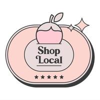 Shop local label banner design vector