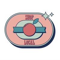 Shop local label banner design vector