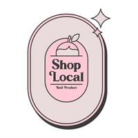 Shop local label banner design vector