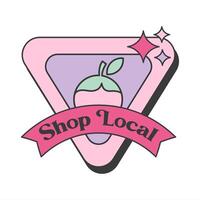 Shop local label banner design vector