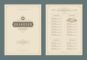 Restaurant menu design and label brochure template. vector