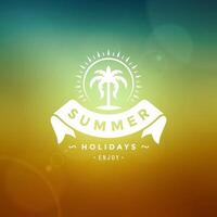 Summer holidays label or badge typography slogan design vector