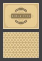 Vintage ornament greeting card calligraphic ornate swirls and vignettes frame design template vector