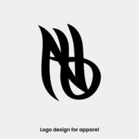 monogram letter NB logo design. letter BN or NB logo for apparel brands. NB or BN logo design for Apparel brand. letter NB apparel logo design template. vector