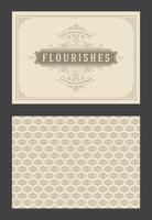 Vintage ornament greeting card calligraphic ornate swirls and vignettes frame design template vector