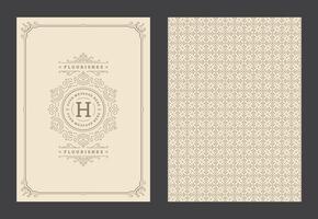 Vintage ornament greeting card calligraphic ornate swirls and vignettes frame design template vector