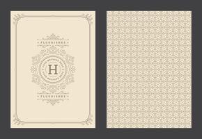 Vintage ornament greeting card calligraphic ornate swirls and vignettes frame design template vector