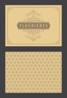 Vintage ornament greeting card calligraphic ornate swirls and vignettes frame design template vector