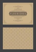 Vintage ornament greeting card calligraphic ornate swirls and vignettes frame design template vector