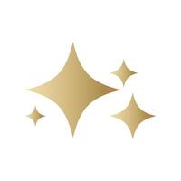 oro estrella brillar icono. futurista formas dorado Navidad estrellas iconos parpadea desde fuegos artificiales vector
