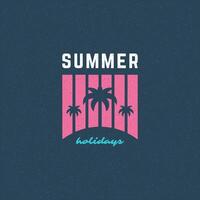 Summer holidays label or badge typography slogan design vector