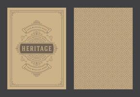 Vintage ornament greeting card calligraphic ornate swirls and vignettes frame design template vector