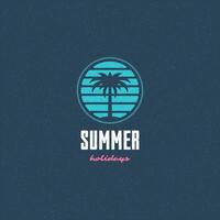 Summer holidays label or badge typography slogan design vector